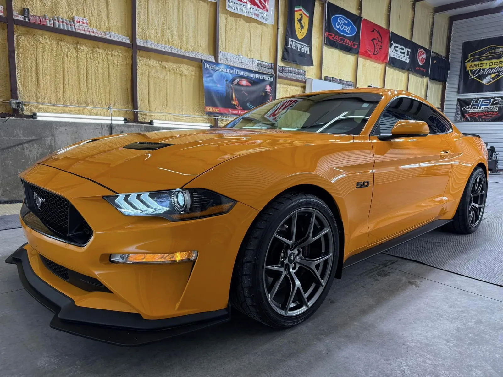 Ford Mustang GT 5.0 in orange ceramic coated