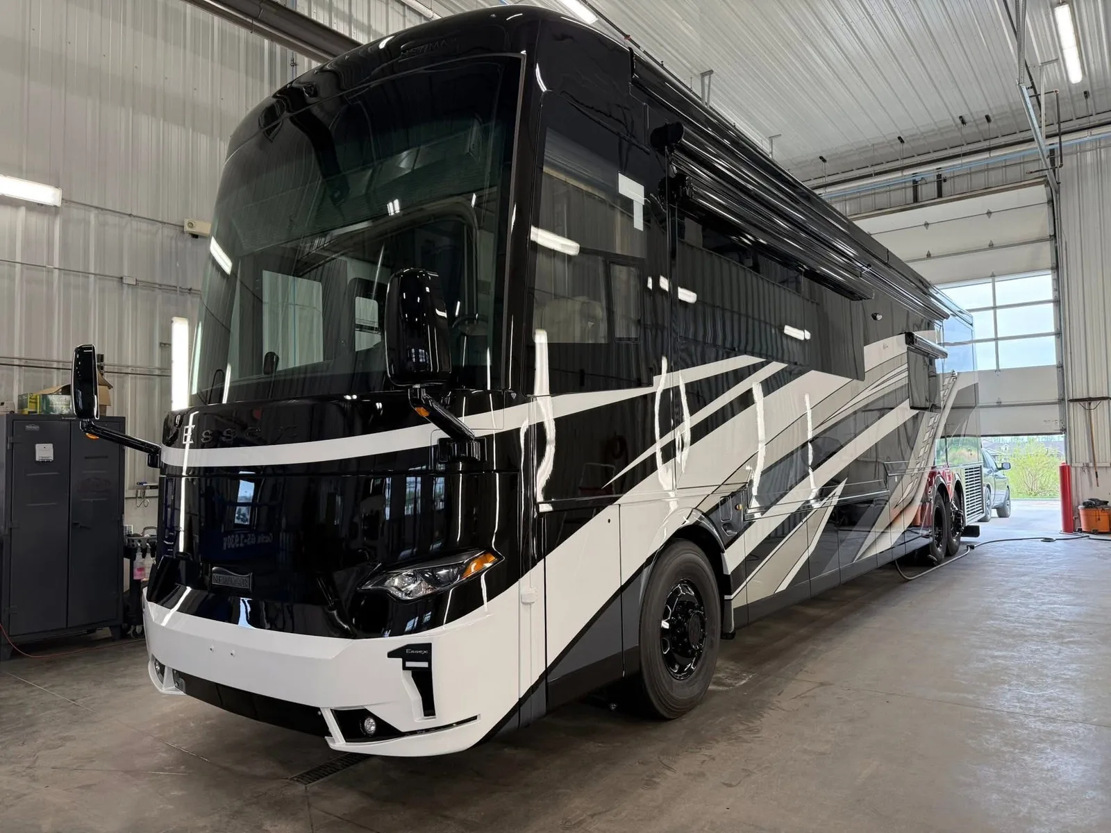 Newmar luxury motorcoach in black ceramic coated